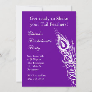 Shake your Tail Feathers Bachelorette (violet) Invitation