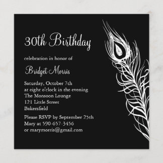 Shake Your Tail Feathers Birthday Invite (black)