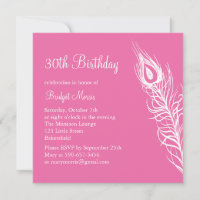 Shake Your Tail Feathers Birthday Invite (fuchsia)