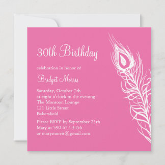 Shake Your Tail Feathers Birthday Invite (fuchsia)