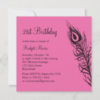 Shake Your Tail Feathers Birthday Invite (fuchsia)