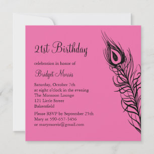 Shake Your Tail Feathers Birthday Invite (fuchsia)