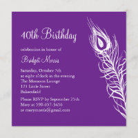 Shake Your Tail Feathers Birthday Invite (purple)