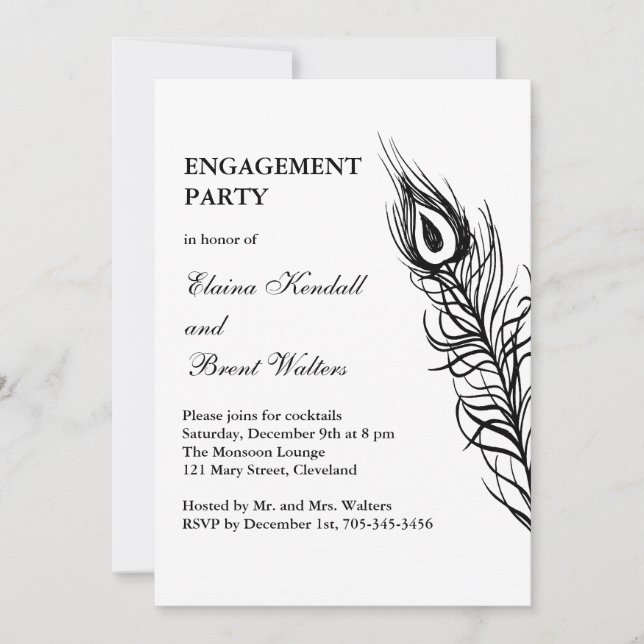 Shake your Tail Feathers Engagement Party (white) Invitation (Front)