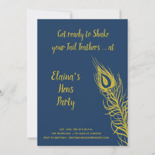 Shake your Tail Feathers Hens Party yellow Invitation