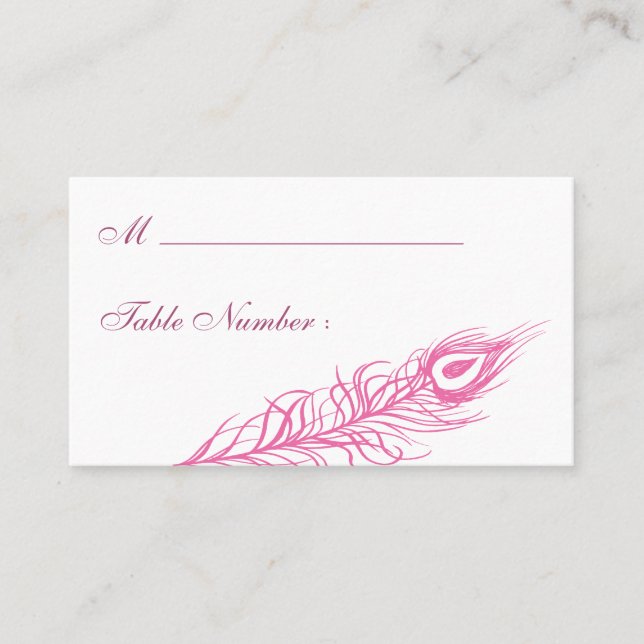 Shake your Tail Feathers Place Card (fuchsia) (Front)