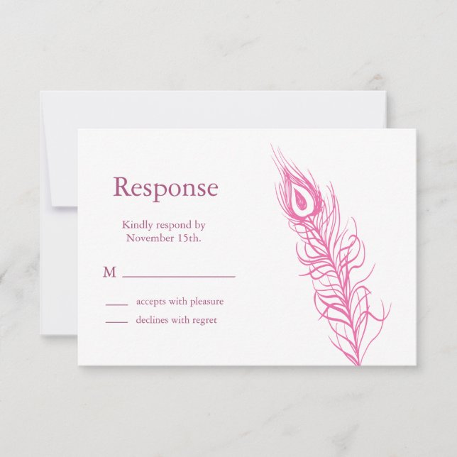 Shake your Tail Feathers RSVP 1 (fuchsia) Card (Front)