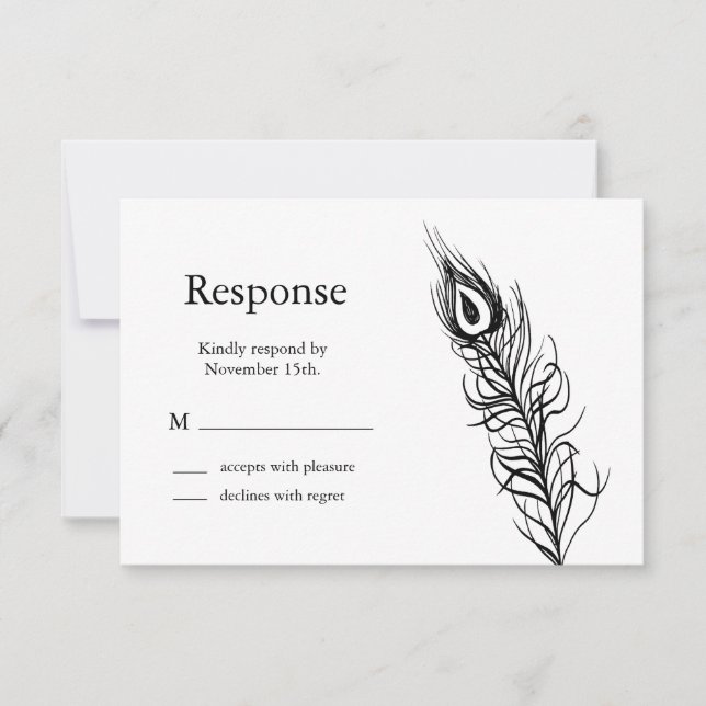 Shake your Tail Feathers RSVP (black) Card (Front)