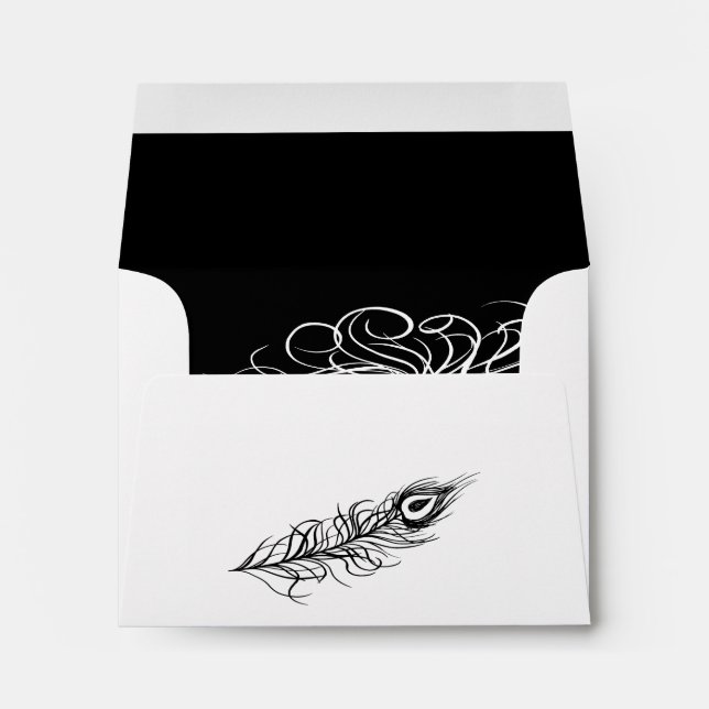 Shake your Tail Feathers RSVP Envelope (black) (Back (Bottom))