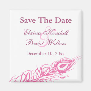 Shake your Tail Feathers Save the Date (fuchsia) Magnet
