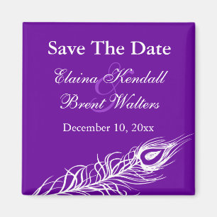 Shake your Tail Feathers Save the Date (violet) Magnet