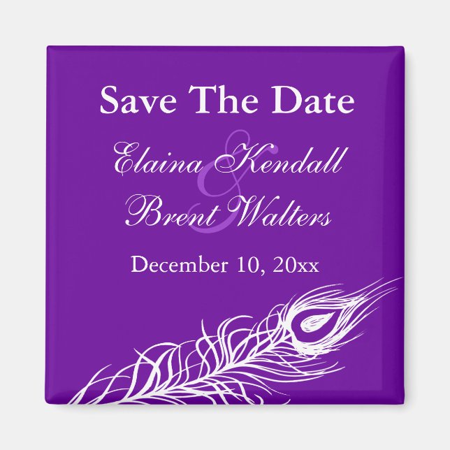 Shake your Tail Feathers Save the Date (violet) Magnet (Front)
