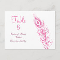 Shake your Tail Feathers Table Number (fuchsia)