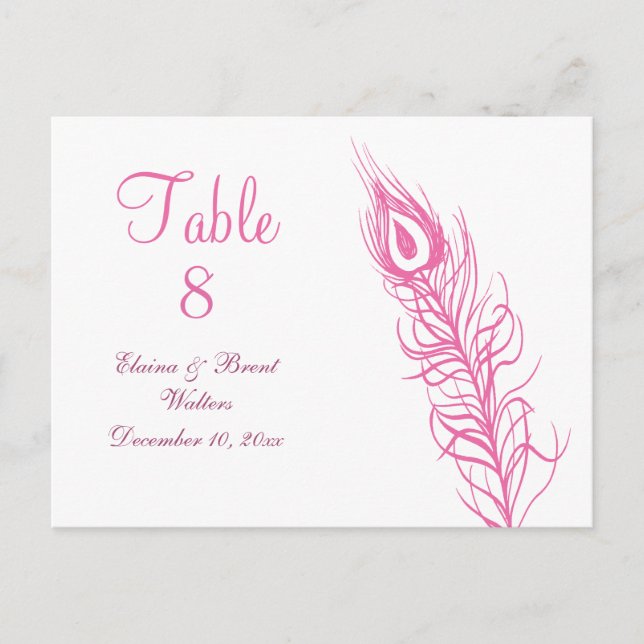 Shake your Tail Feathers Table Number (fuchsia) Postcard (Front)