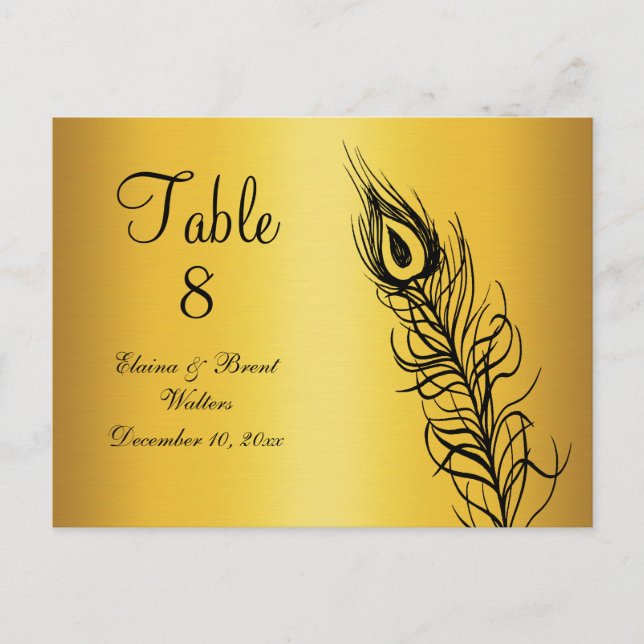 Shake your Tail Feathers Table Number (gold) Postcard (Front)