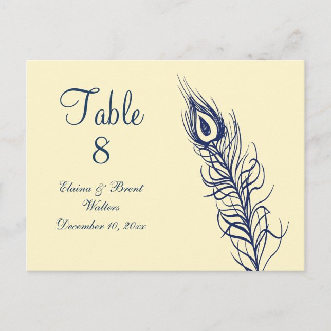 Shake your Tail Feathers Table Number Postcard (Front)