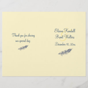 Shake your Tail Feathers Wedding Program