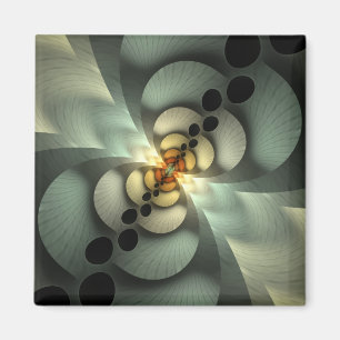 Shaken Green Abstract Design Magnet