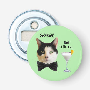 "Shaken, Not Stirred" Green Button Bottle Opener