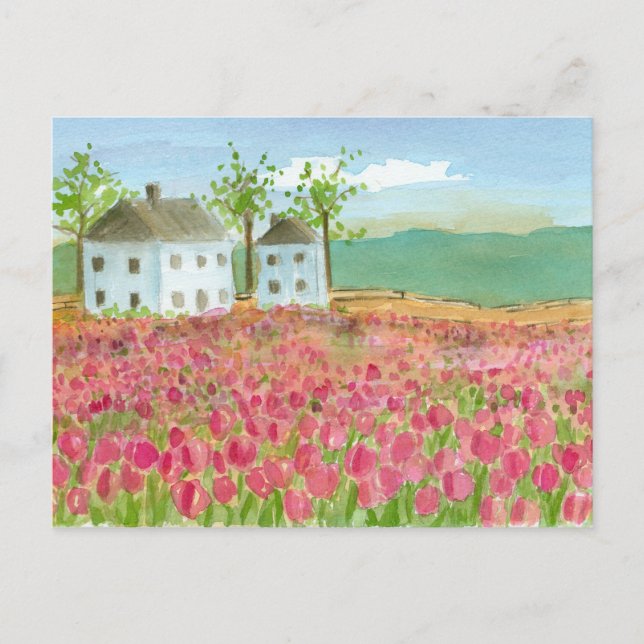 Shaker House Tulips Fields Moving Announcement Postcard (Front)