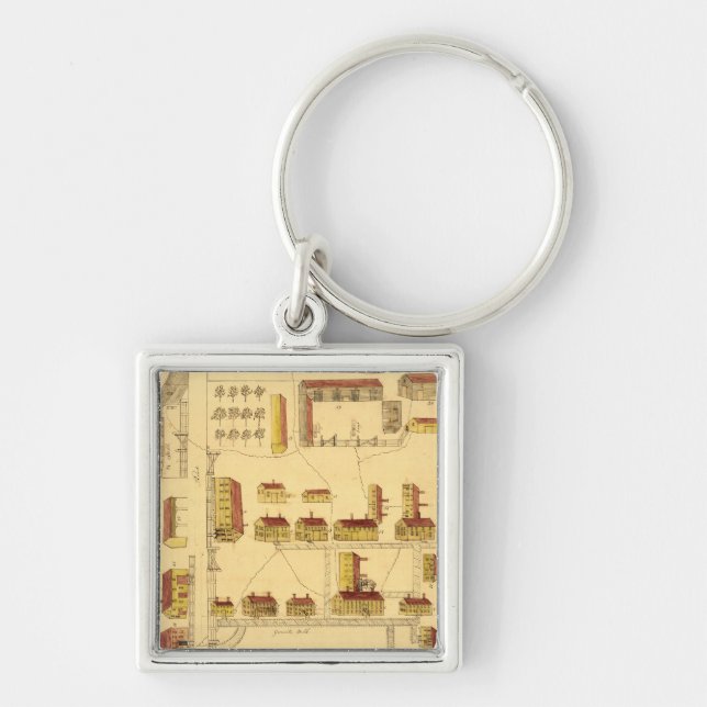 SHAKER VILLAGE MAP, 1849 KEY RING (Front)