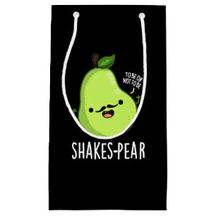 Shakes-pear Funny Pear Fruit Pun Dark BG Small Gift Bag