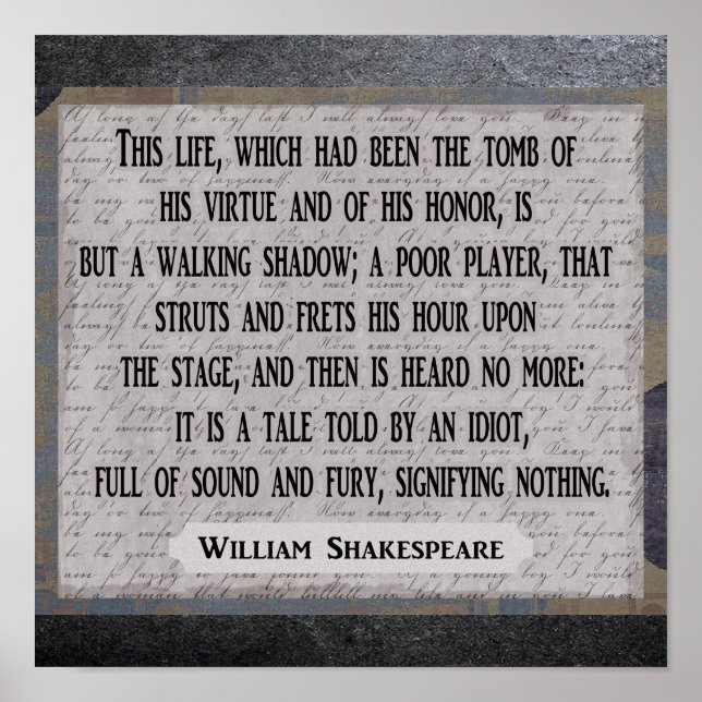 Shakespeare 12 x 12 --- Art print - quote (Front)
