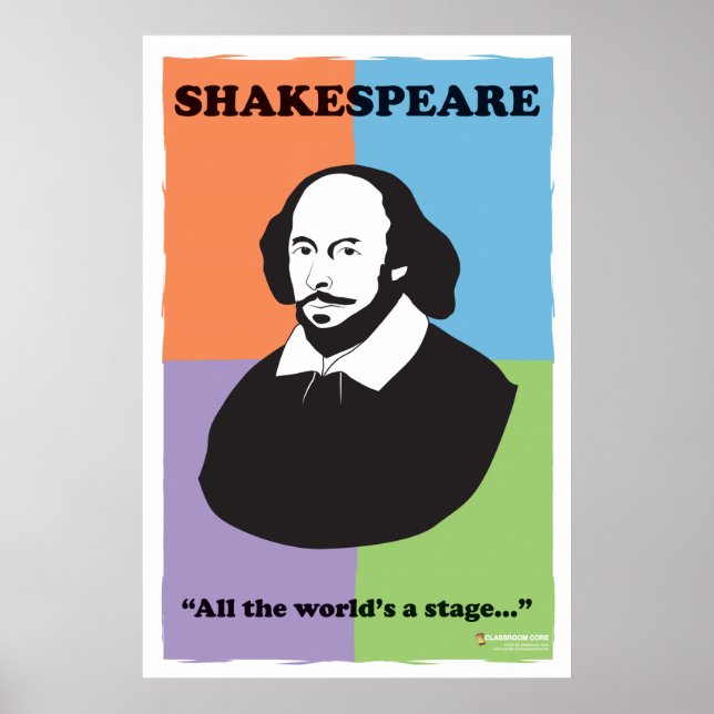 Shakespeare 24" x 36" Colourful Classroom Poster (Front)