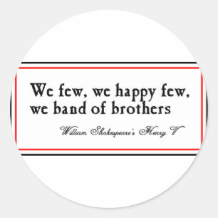 Shakespeare: Band of Brothers Classic Round Sticker