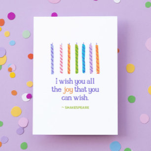 Shakespeare Birthday Minimalist Retro Best Wishes Card