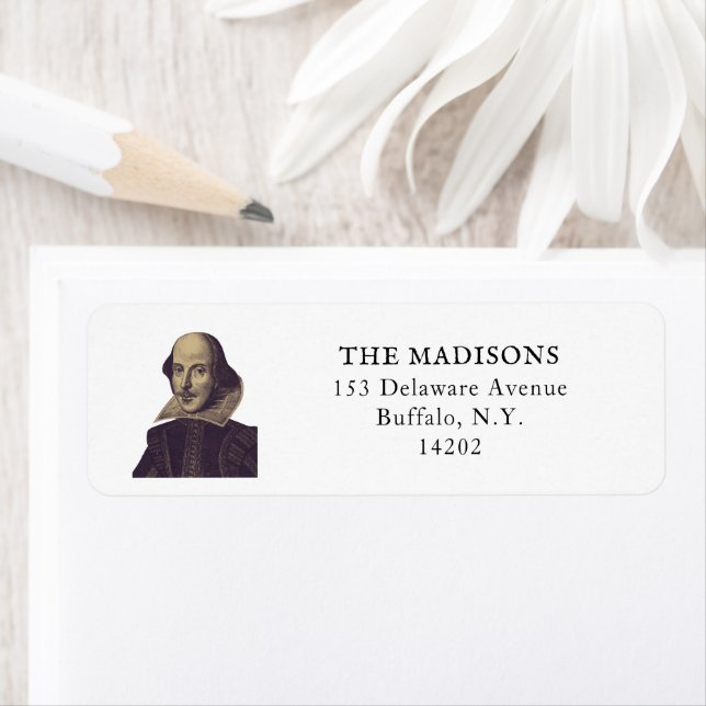 Shakespeare Bookish Performing Arts Return Address Label (Insitu)