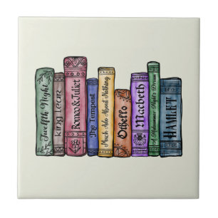 Shakespeare Books No.1 Ceramic Tile