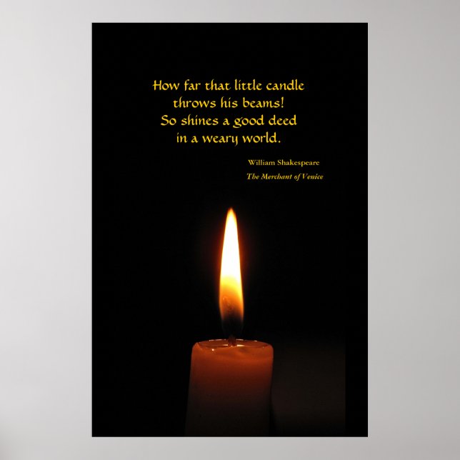 Shakespeare Candle Flame Quotation Poster (Front)