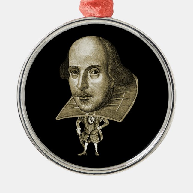 Shakespeare Caricature Metal Tree Decoration (Front)