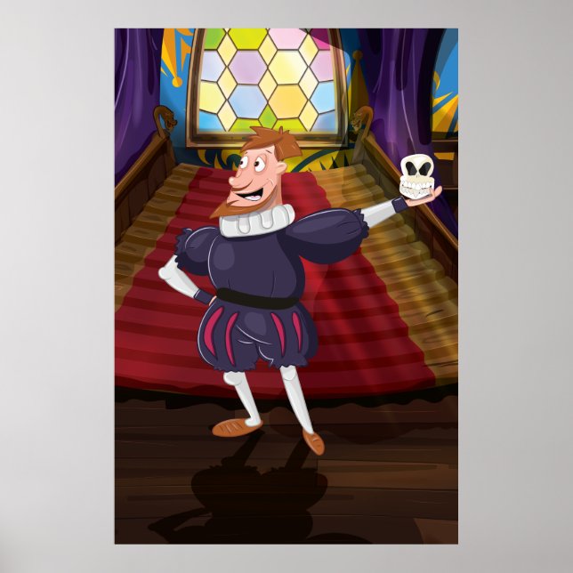 Shakespeare Cartoon Actor. Poster (Front)
