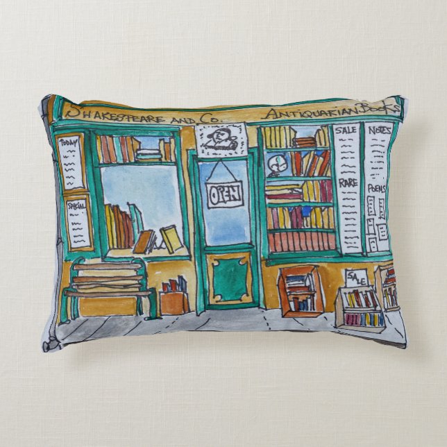 Shakespeare & Co. Bookstore | Seine, Paris Decorative Cushion (Front)