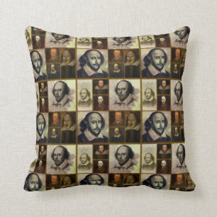 Shakespeare Collage Throw Pillow