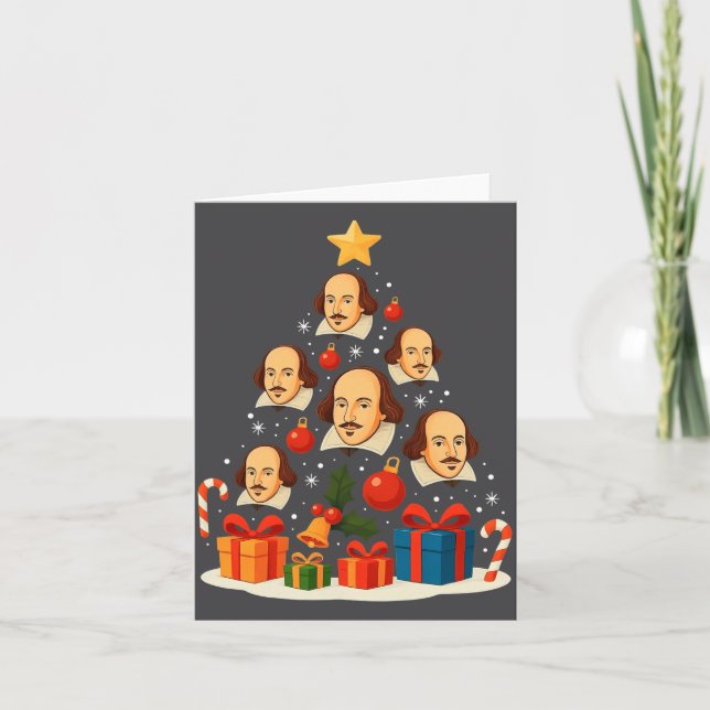 Shakespeare English Literature Christmas Tree Xmas Card (Front)