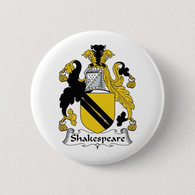 Shakespeare Family Crest 6 Cm Round Badge (Front)