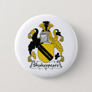 Shakespeare Family Crest 6 Cm Round Badge