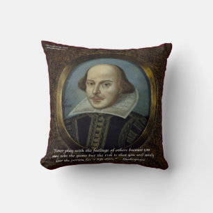 Shakespeare & Feelings Quote Cotton Throw Pillow
