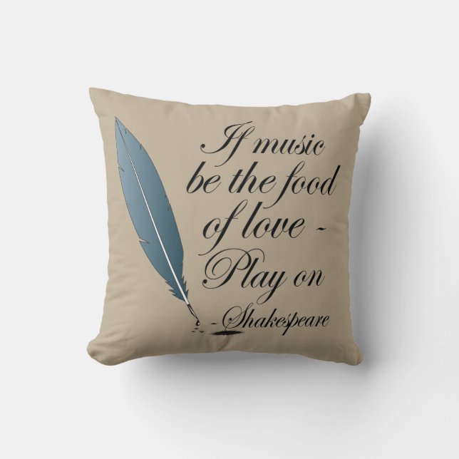 Shakespeare Food Of Love Music Quote Cushion (Front)