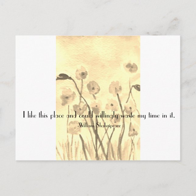Shakespeare Fun Quote Postcard (Front)