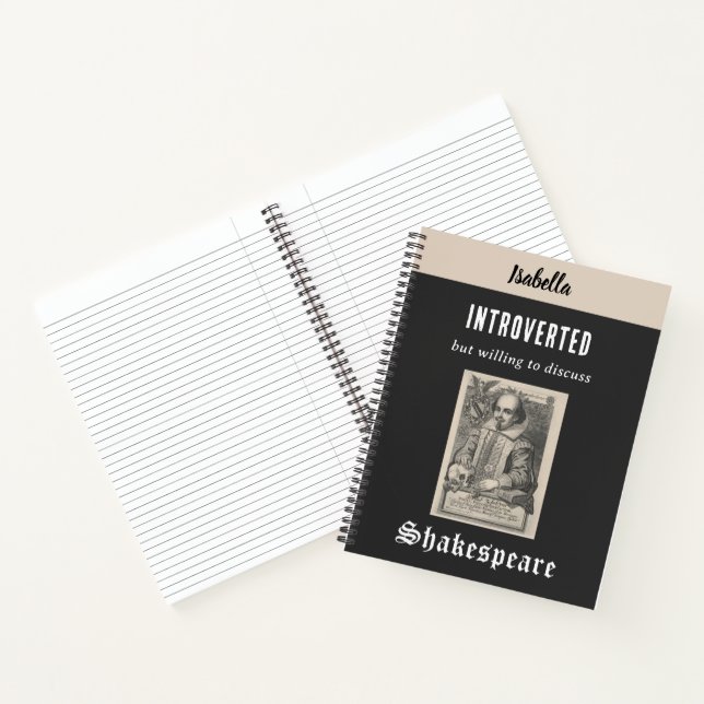 Shakespeare Funny Humourous Personalised Introvert Notebook (Inside)