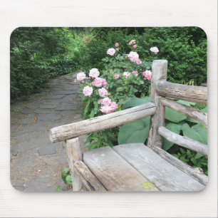 Shakespeare Garden Bench Roses Central Park NYC Mouse Pad