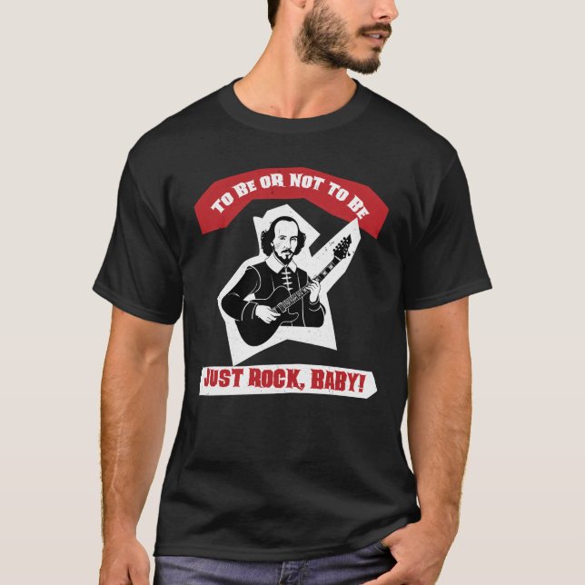 Shakespeare Guitar Rock Quote T-Shirt (Front)