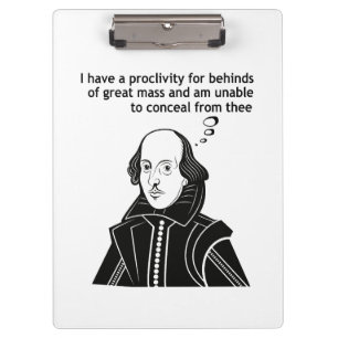 Shakespeare I Like Big Butts Clipboard