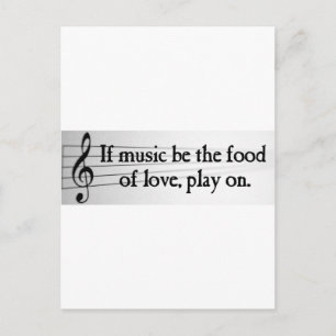 Shakespeare: If Music be the Food of Love Postcard