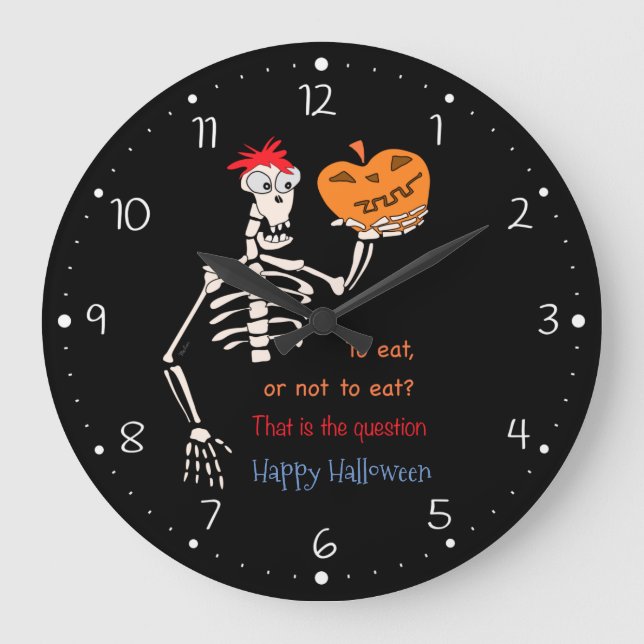Shakespeare in Halloween Large Clock (Front)