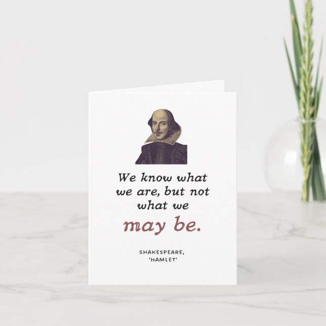 Shakespeare Inspiration Cute Bookish Graduation Card (Front)
